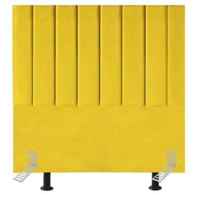 Cabeceira Estofada Cama Solteiro 90 Cm Luísa Suede E Frame Cor:amarelo