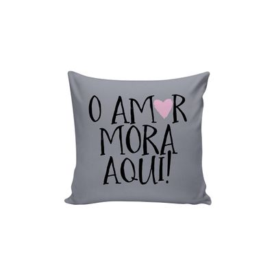 Capa Almofada Home Amor Cinza 40cm Facil Lavar 2un