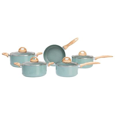 Conjunto de Panelas 5 Peças Brinox Botanika com Antiaderente Cerâmico Verde