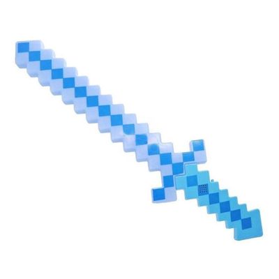 Brinquedo Espada Pixel Minecraft 58cm Som E Luz Azul Nº32
