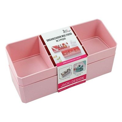 Organizador De Maquiagem, Porta Jóias De 2 Andares Linha Loft Black Friday Rosa