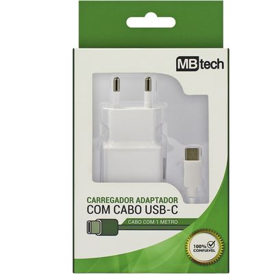 Carregador Adaptador Tomada com cabo USB-C MB Tech