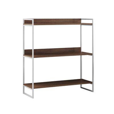 Buffet Aparador Industrial 3 Prateleiras Córdoba 95cm Branco E Carvalho Marrom