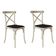 Kit 2 Cadeiras Katrina Assento Corano Preto Aço Off White Bege