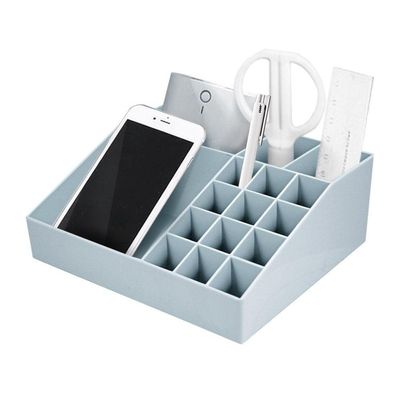 Conjunto Organizador Multi Uso De 2 Gavetas E De Mesa Azul