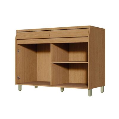 Balcão Simone Mendes 120cm 2 Portas 2 Gavetas Nesher Carvalho/Greige