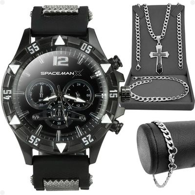 Cordão Prata Grumet Relogio Masculino Aço Inox Pulseira