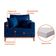 Poltrona Beny Pés e Base em Madeira Linho Cotton Azul Marinho