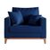 Poltrona Beny Pés e Base em Madeira Linho Cotton Azul Marinho