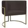 Poltrona Decorativa Recepção Luna Suede Base Ferro Champagne Marrom Suede