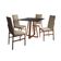 Conjunto De Jantar Mesa Mônaco Premium 90cm Preta Com 4 Cadeiras Estofadas Bege Base Cobre Preto