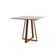 Conjunto De Jantar Mesa Mônaco Premium 90cm Branca Com 4 Cadeiras Estofadas Pretas Base Cobre Preto