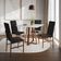 Conjunto De Jantar Mesa Mônaco Premium 90cm Branca Com 4 Cadeiras Estofadas Pretas Base Cobre Preto