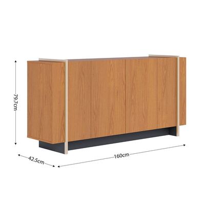 Buffet Aparador com 4 Portas 160x79cm Copacabana Colibri Freijó Dourado