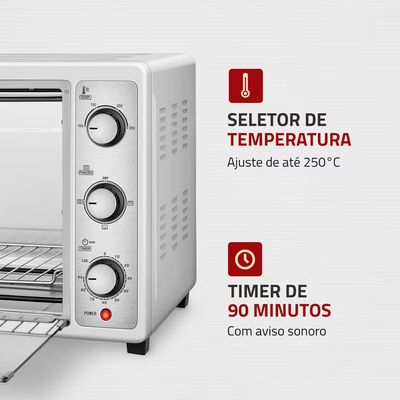 Forno Elétrico Mondial Line Grand Family II FR-52-W com 52 Litros Branco com Inox / 110V
