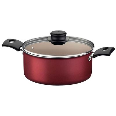 Conjunto de Panelas 5 Peças Tramontina Turim em Alumínio com Revestimento Antiaderente Starflon Max Vermelho