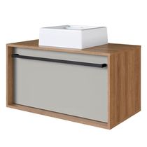 Gabinete De Banheiro Com Cuba 01 Gaveta 80cm Mel Arenas Proddy Mel Arenas