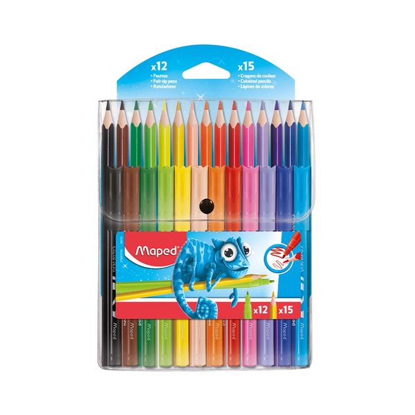 Kit Maped Color Peps com 15 Lápis de Cores e 12 Hidrocores Ocean Pulse Kit Maped Color Peps com 15 Lápis de Cores e 12 Hidrocores Ocean Pulse