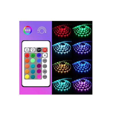 Fita Led 3528 RGB 5Mt 5V USB controle remoto ritimo musical