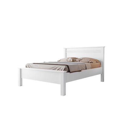 Cama de Casal Conquista Mel com Ripas Largas em MDF - 152cm de largura Branco