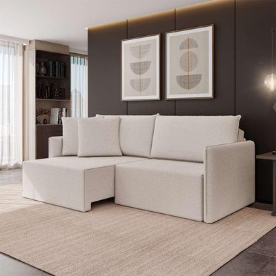 Sofá 3 Lugares Retrátil e Reclinável Malta Linho Cru 220 cm