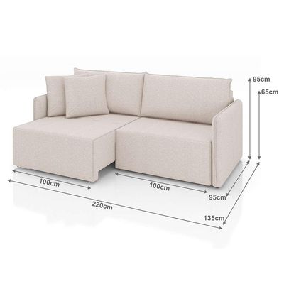 Sofá 3 Lugares Retrátil e Reclinável Malta Linho Cru 220 cm