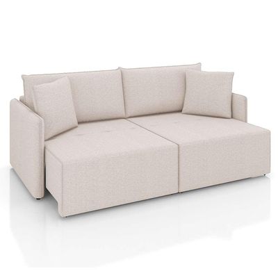 Sofá 3 Lugares Retrátil e Reclinável Malta Linho Cru 220 cm