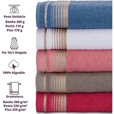 Jogo Com 2 Toalhas Luxury Soft Beka 360 G-m² 1 Banho + 1 Rosto Luxo Branco