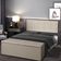 Kit Cabeceira Painel E Calçadeira Baú King 1,95m Roma Suede Bege Sky Mobile