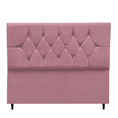 Cabeceira Estofada Cama Box Solteirão 100 Cm Suede Nina rosê