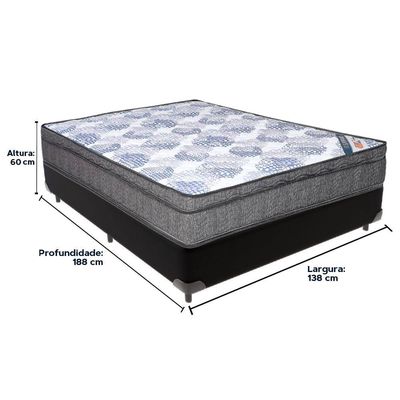 Cama Box Preto E Colchão Iso Superpocket Molas Ensacadas Casal Ortobom
