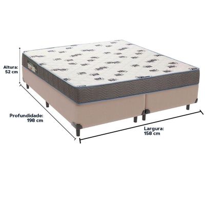 Cama Box Bege E Colchão Light Espuma D33 Queen Ortobom