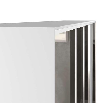 Guarda-Roupa Casal com Espelho Zermatt 100% MDF  4 PT 6 GV Branco