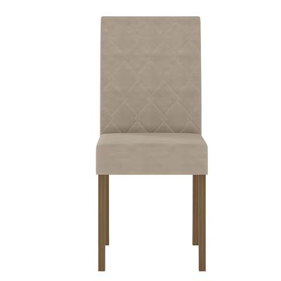 Conjunto de Mesa de Jantar Poliman Helo com 6 Cadeiras - 160 cm de Largura Bege