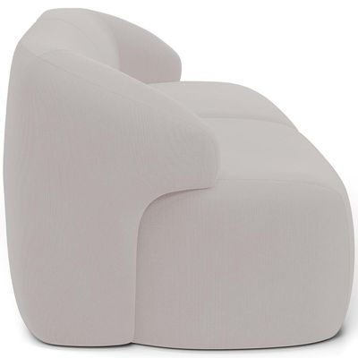 Sofá 3 Lugares Curvo Orgânico Para Sala Living 220cm Barolo L06 Veludo Grafite - Lyam Decor