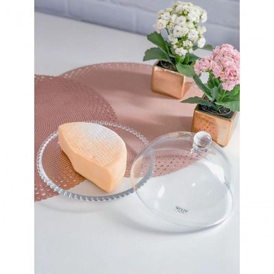 Queijeira Cristal Pearl Bolinha Wolff Transparente