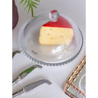 Queijeira Cristal Pearl Bolinha Wolff Transparente