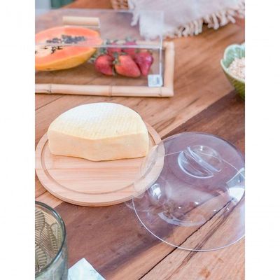 Combo Kit Porta Queijo + Porta Manteiga + Porta Frios Bambu