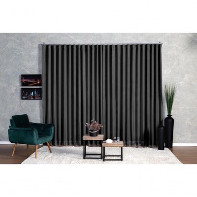 Cortina Microfibra Com Voil 3,00x2,30 Para Trilho Suíço preto