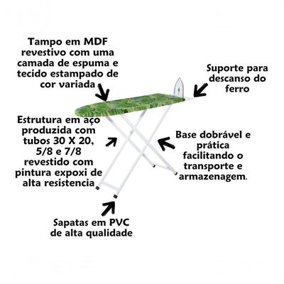 Tabua De Passar Roupa Retratil Dobravel Compacta Prática