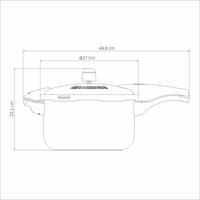 Panela de Pressão Tramontina Vancouver Effrect 6 Litros 24 cm Vermelho em Alumínio Starflon Max