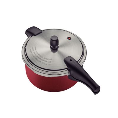 Panela de Pressão Tramontina Vancouver Effrect 6 Litros 24 cm Vermelho em Alumínio Starflon Max