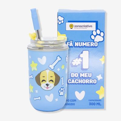 Copo Neo Com Canudo Amo Dogs Zonacriativa
