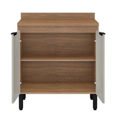 Balcão Firenze 2 Portas 80cm Com Tampo Mdp Demóbile Amêndola Nude Prime
