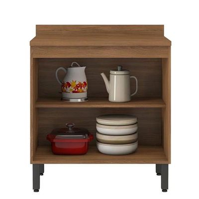 Balcão Firenze 2 Portas 80cm Com Tampo Mdp Demóbile Amêndola Nude Prime