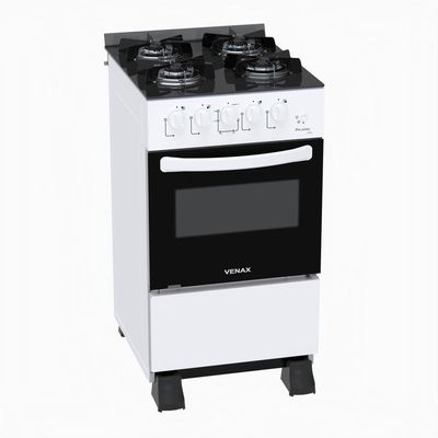 Fogão 4 Bocas Venax Picasso Line Mesa De Vidro Branco Bivolt