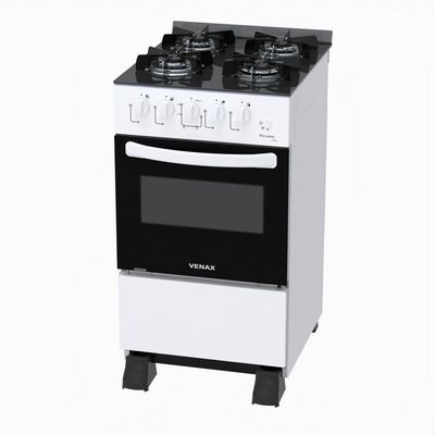 Fogão 4 Bocas Venax Picasso Line Mesa De Vidro Branco Bivolt