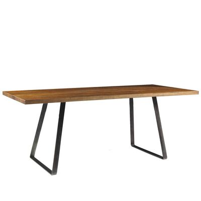 Mesa Sala de Jantar Cozinha Ogleary 220cm Grafite Madeira Maciça Rustic Brown - Gran Belo