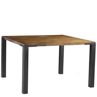 Mesa Sala de Jantar Cozinha Bladel Quadrada 80cm Grafite Madeira Maciça Rustic Brown - Gran Belo