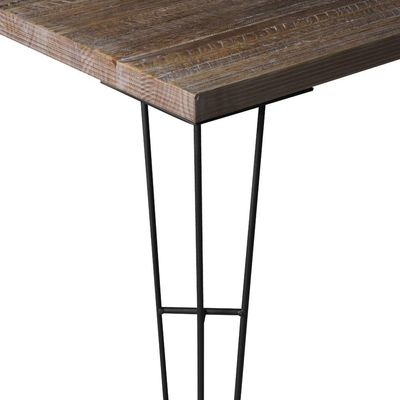 Mesa Sala de Jantar Cozinha Ludiana 220cm Grafite Madeira Maciça Driftwood - Gran Belo